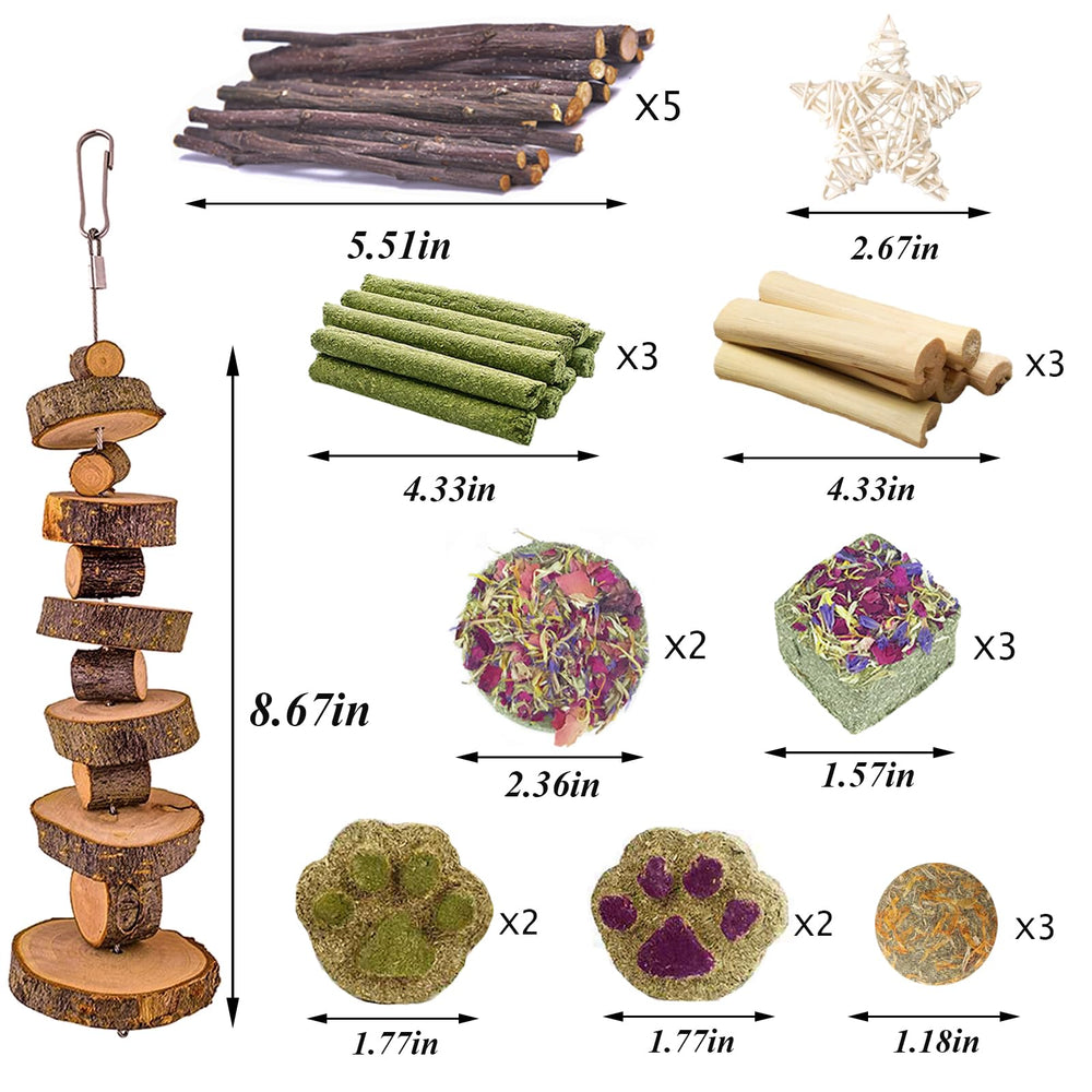 Grddaef rabbit toys sweet bamboo sticks provide tasty chews and enrichment