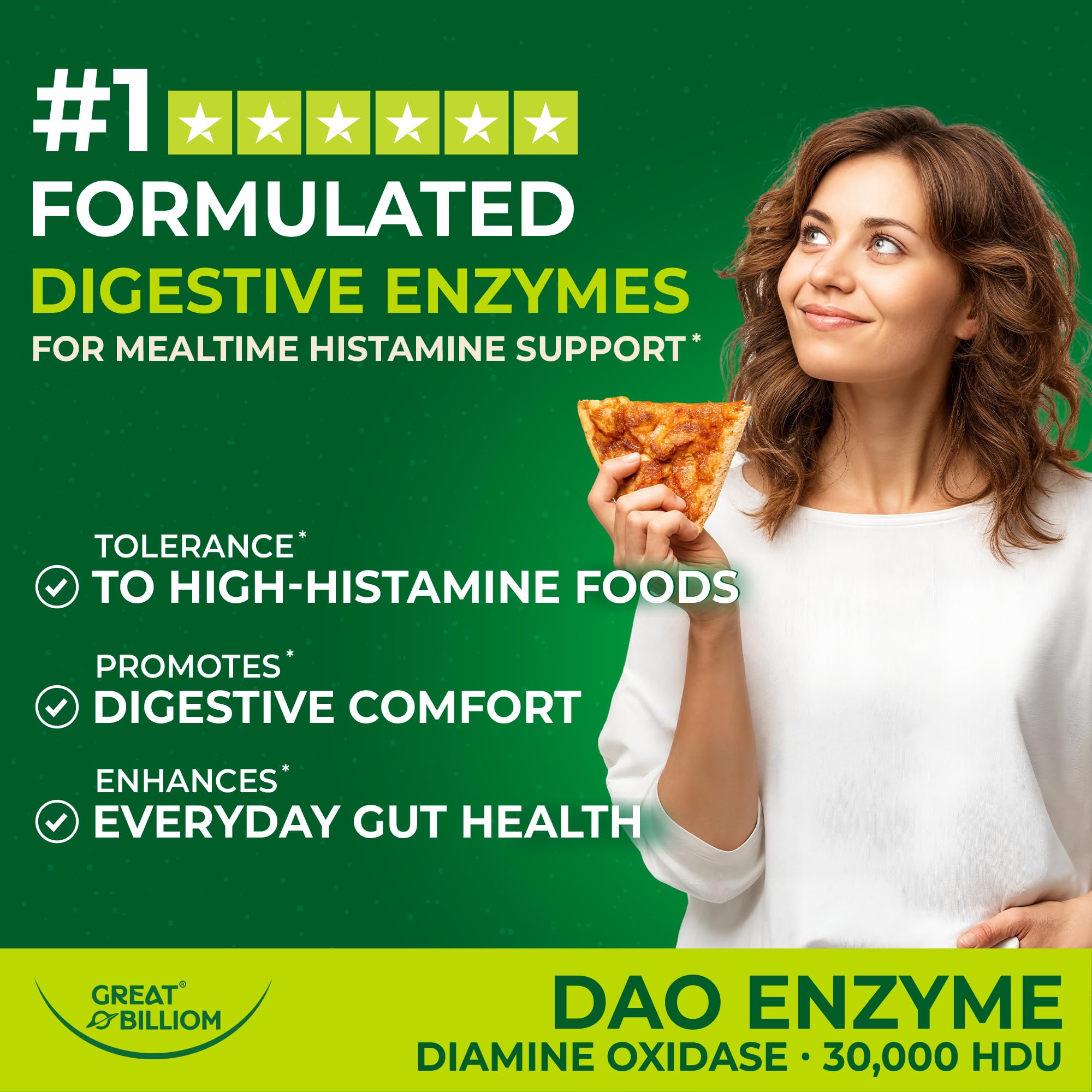 Great Billiom DAO capsules shown for daily histamine metabolism support