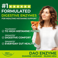 Great Billiom DAO capsules shown for daily histamine metabolism support