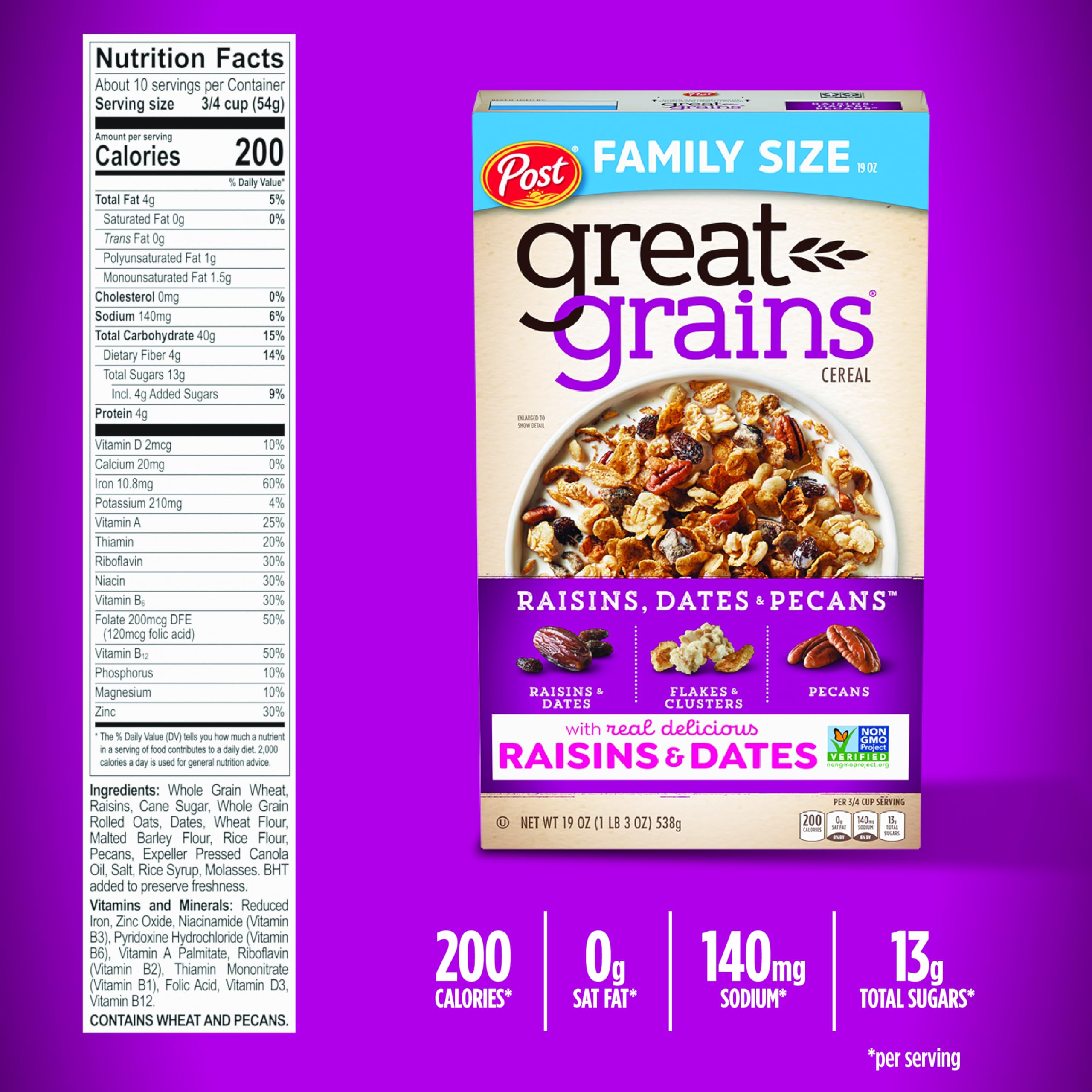Great Grains crispy wheat flakes close-up illustrating fiber-rich crunch