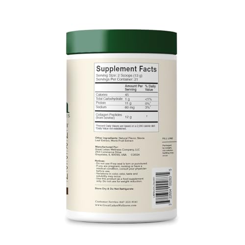Great Lakes Wellness Collagen Chocolate Powder pour dissolves quickly in drinks