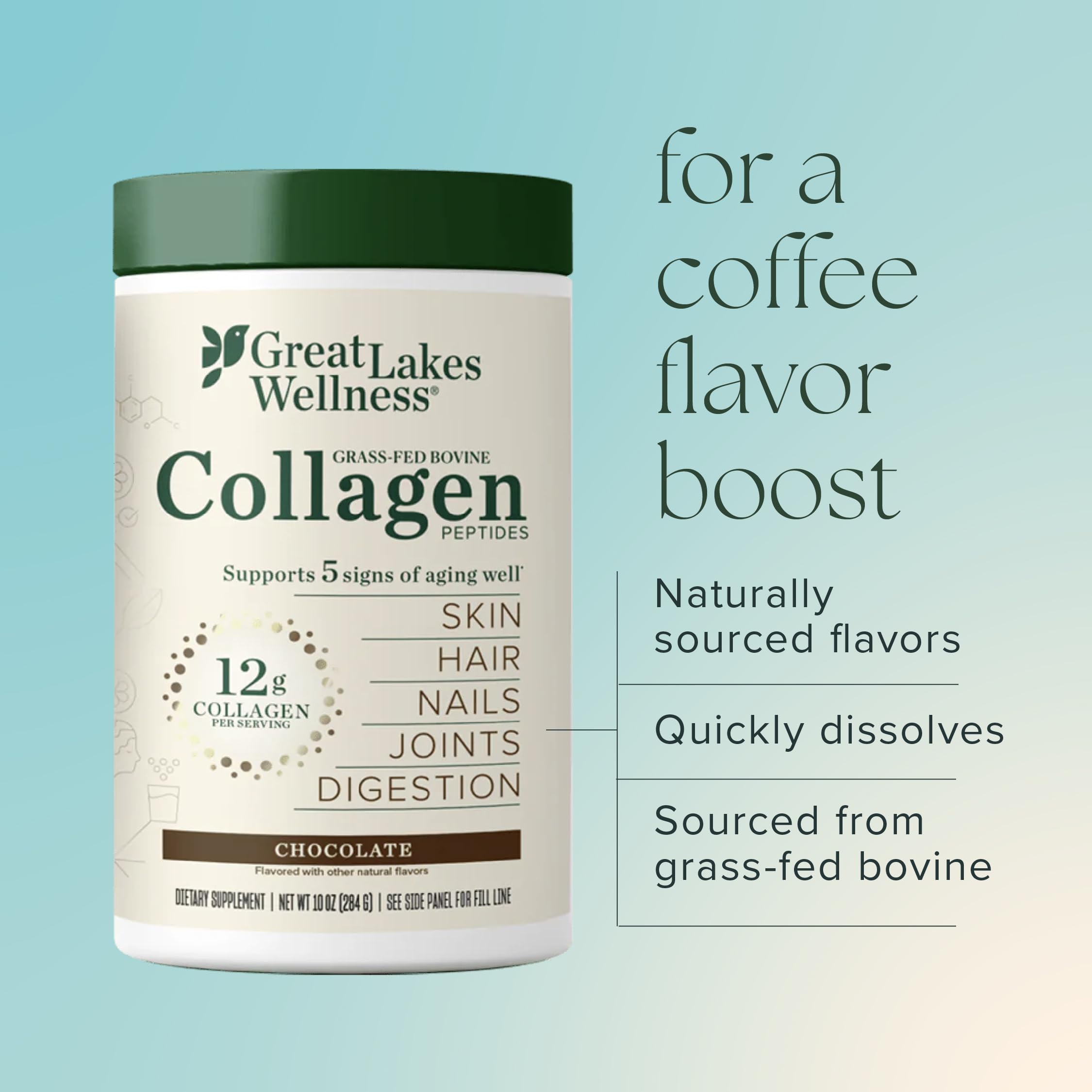 Great Lakes Wellness Collagen Non-GMO Kosher label conveys trusted standards