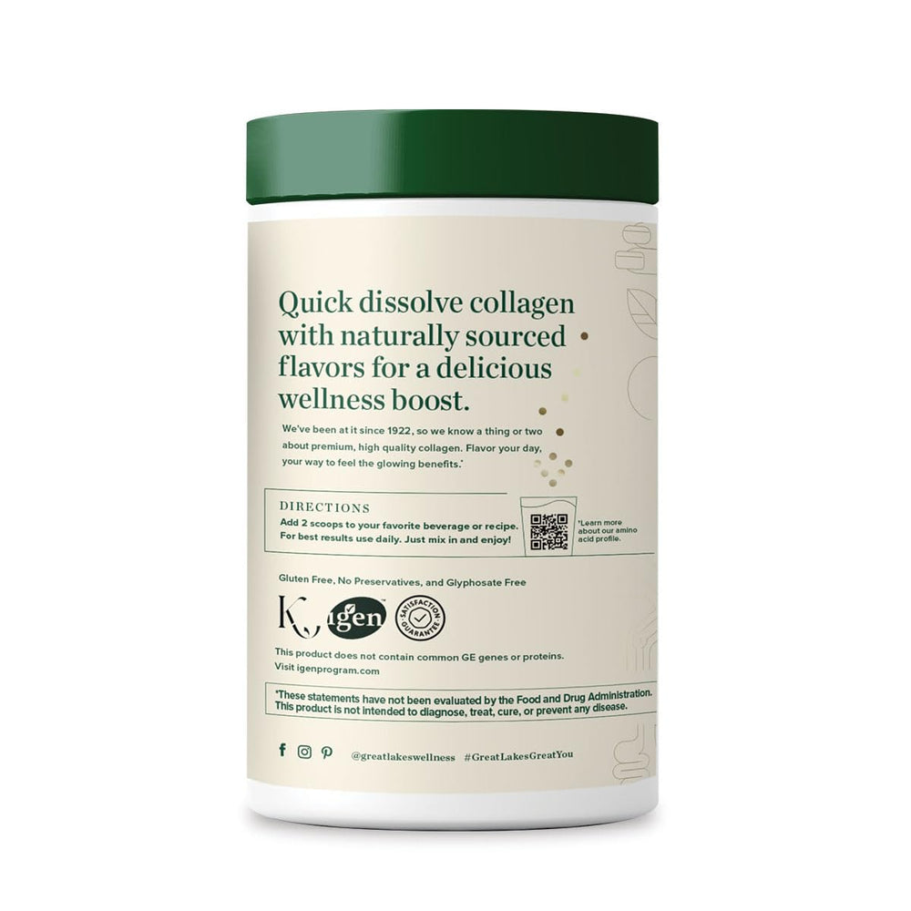 Great Lakes Wellness Collagen Peptides bottle-front with hydrolyzed powder