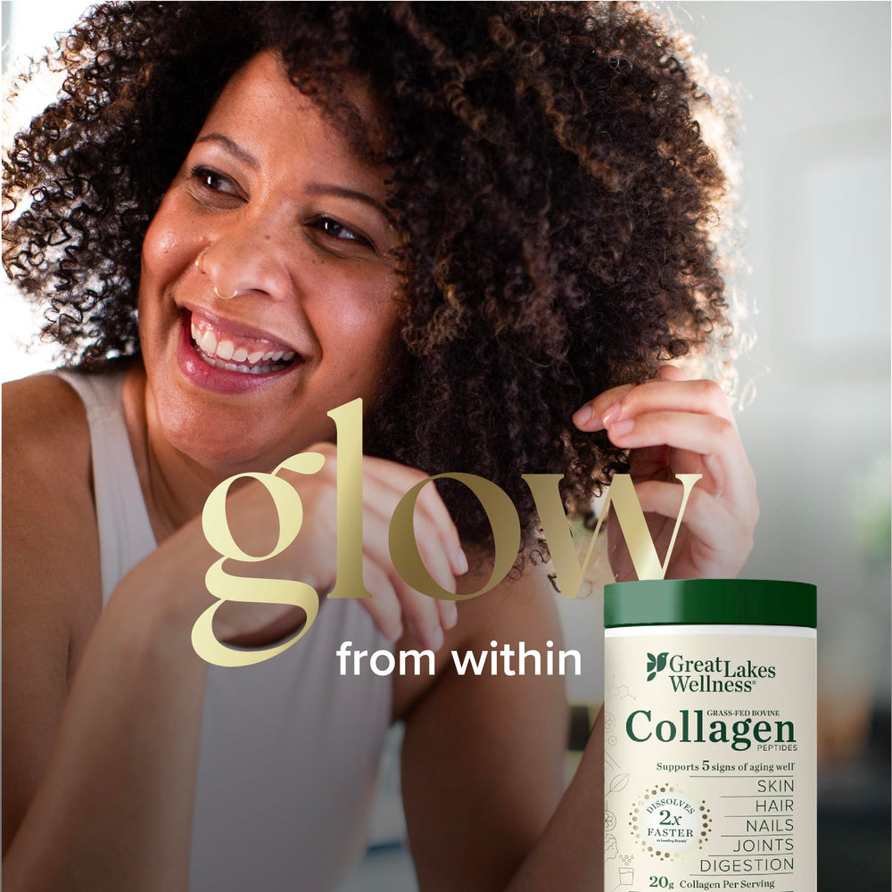 Great Lakes Wellness collagen powder dissolves in coffee for quick, smooth blending.