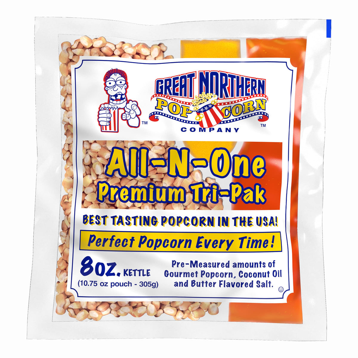 Great Northern Popcorn 8oz pack kernels ready to pop for movie night