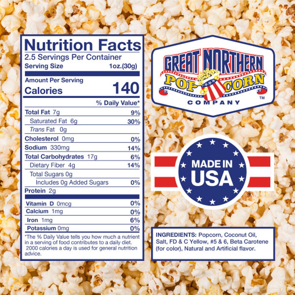 Great Northern Popcorn all-in-one packs with kernels, oil, and salt.