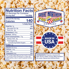 Great Northern Popcorn all-in-one packs with kernels, oil, and salt.