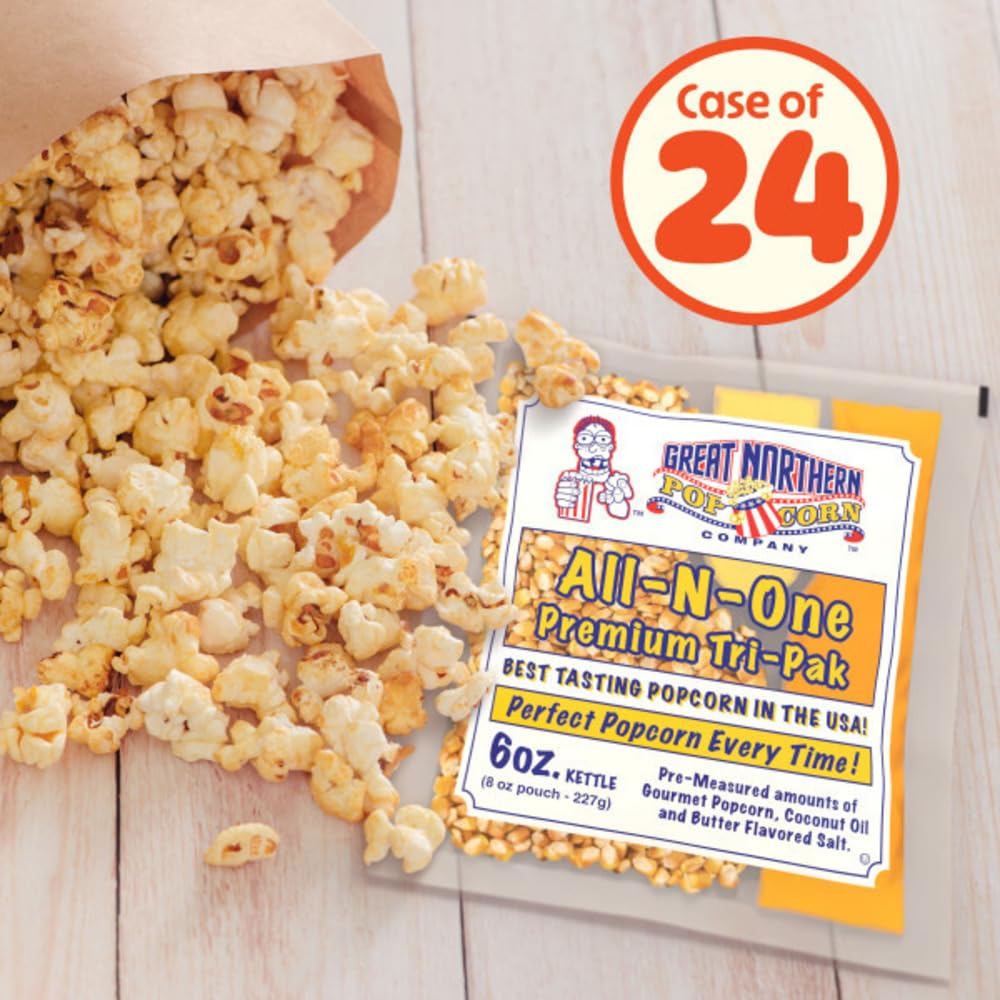 Great Northern Popcorn butter salt coconut oil blend for rich flavor