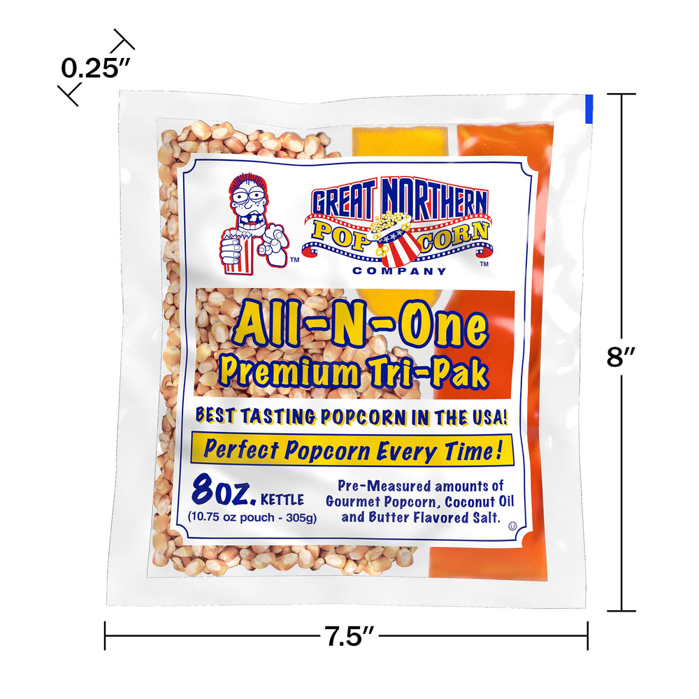 Great Northern Popcorn coconut oil in-pack for flavorful pops