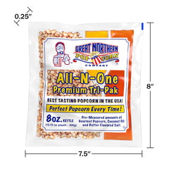 Great Northern Popcorn coconut oil in-pack for flavorful pops