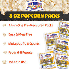 Great Northern Popcorn easy-open packs reduce mess during busy events.