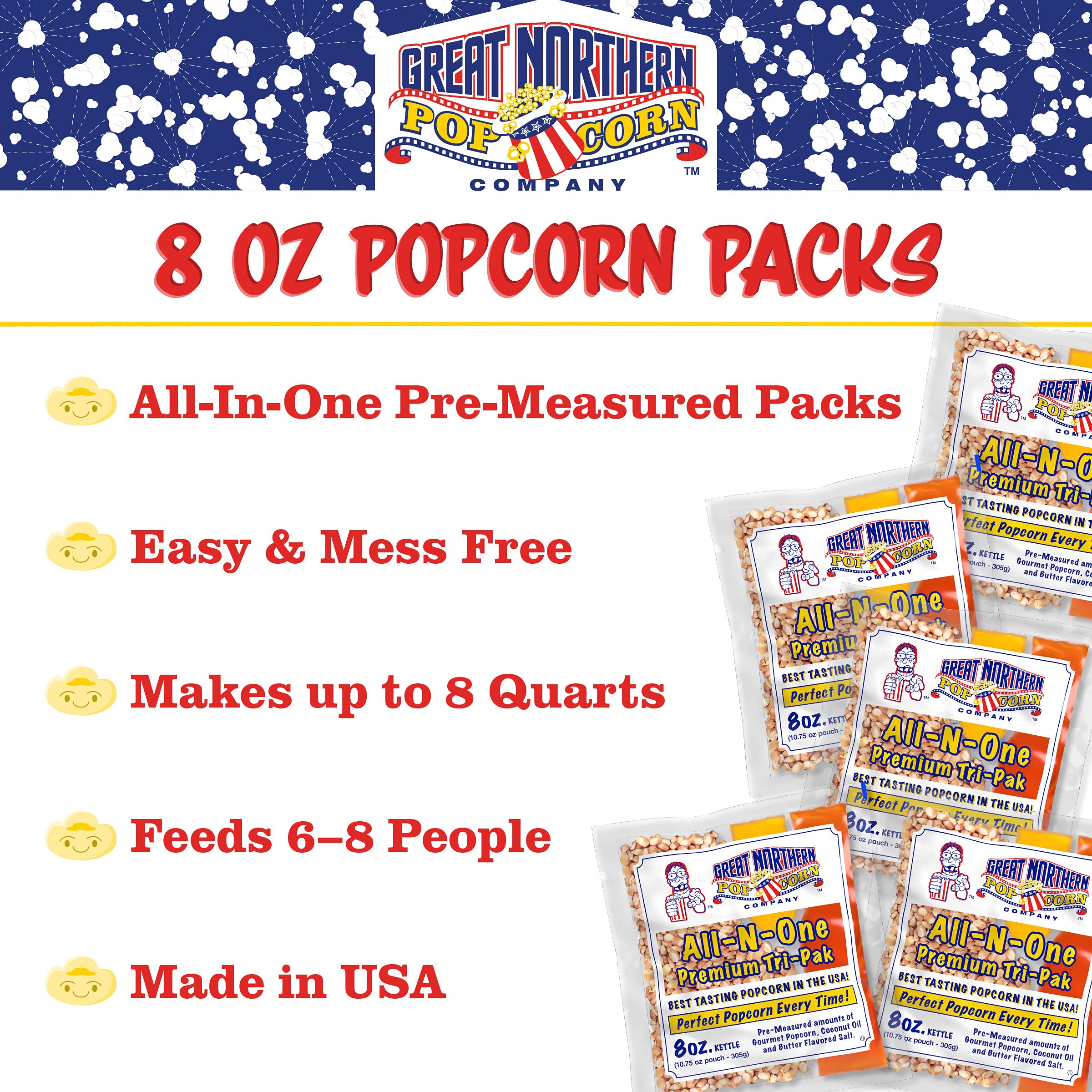 Great Northern Popcorn machine with 8-ounce kettle ready to pop