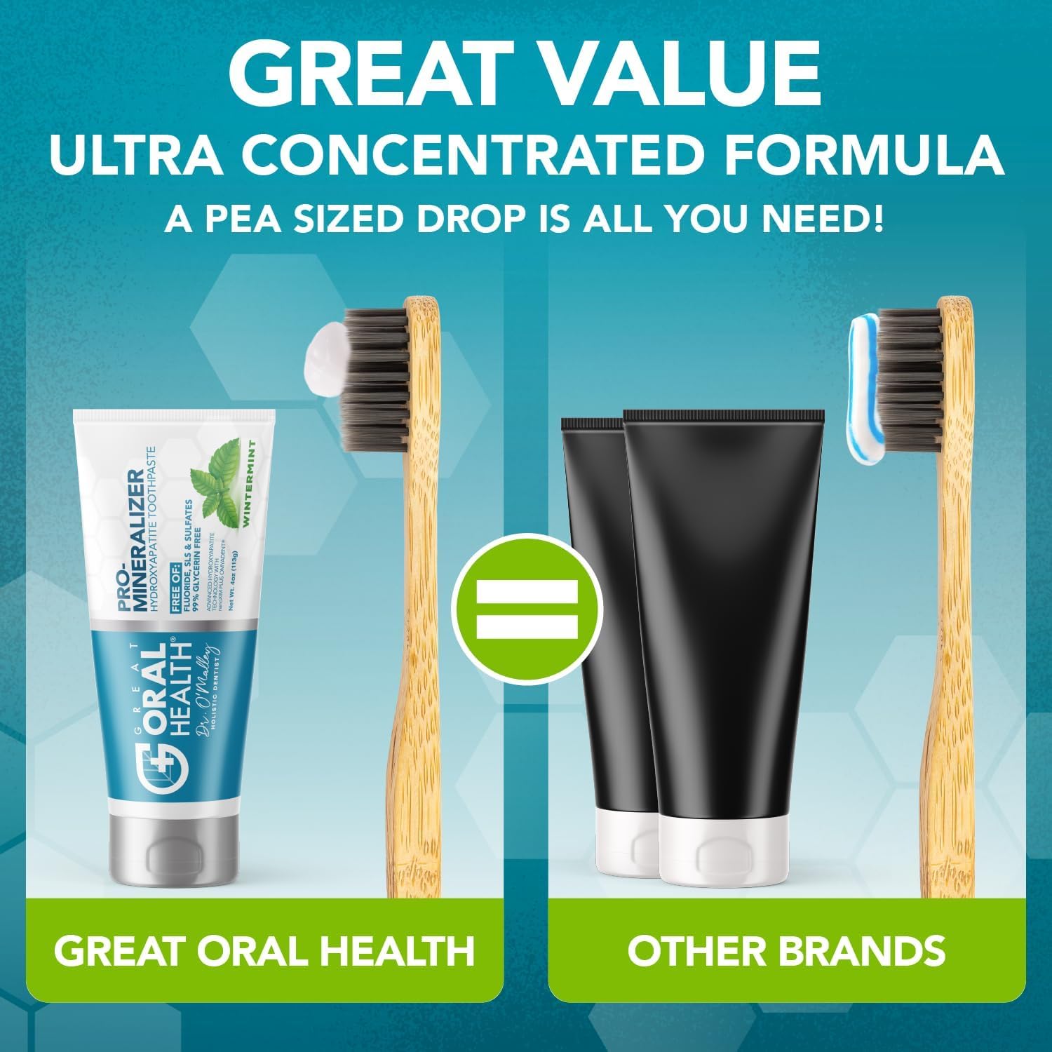 Great Oral Health aloe sea salt close-up shows gum-friendly soothing elements