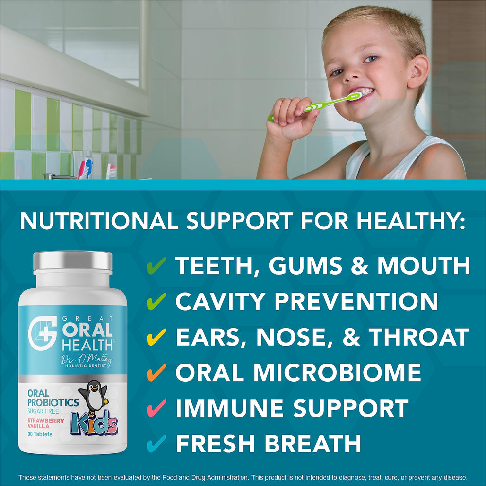 Great Oral Health kid smiling mouth promotes gum health.