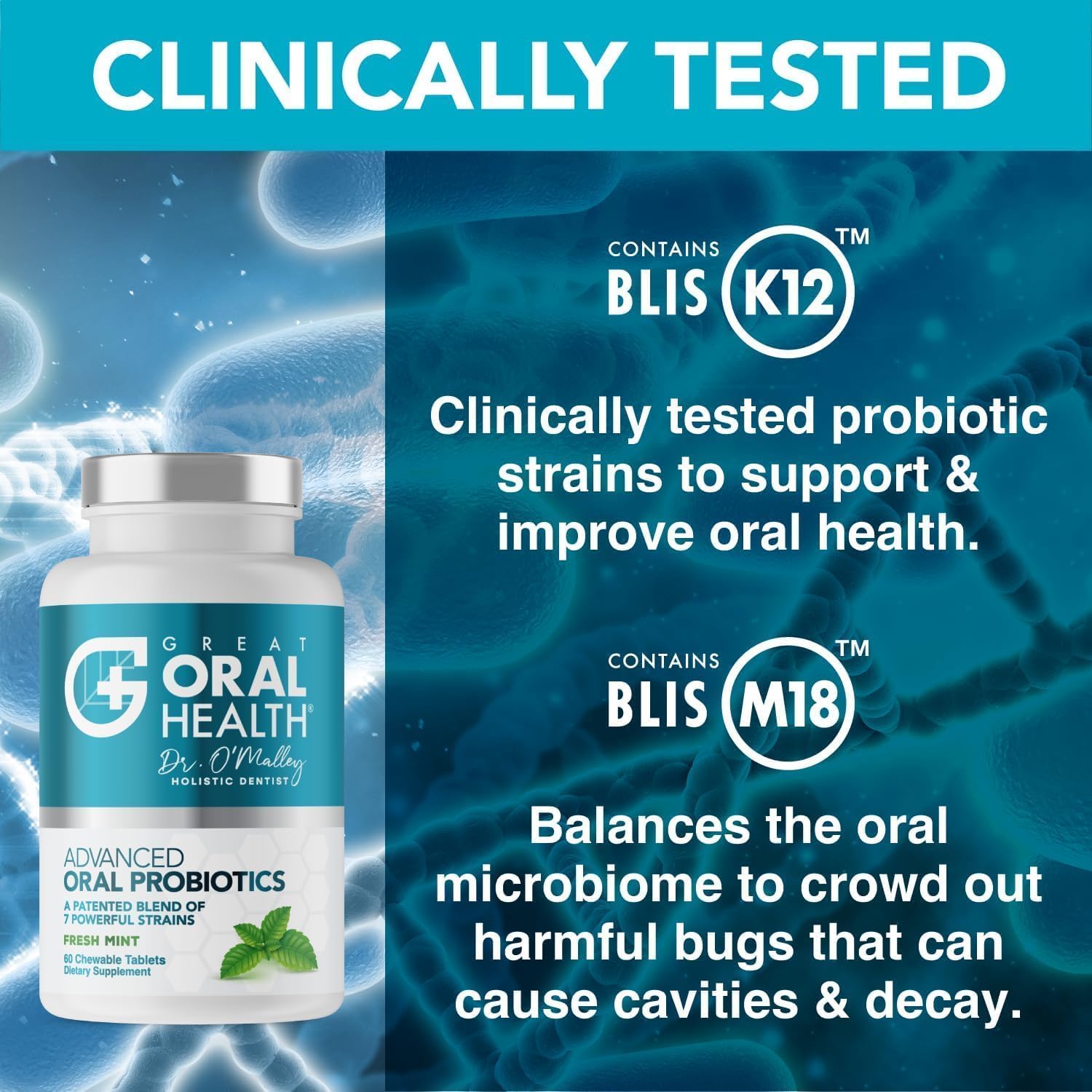 Great Oral Health gluten-free vegan icon signals suitable options.