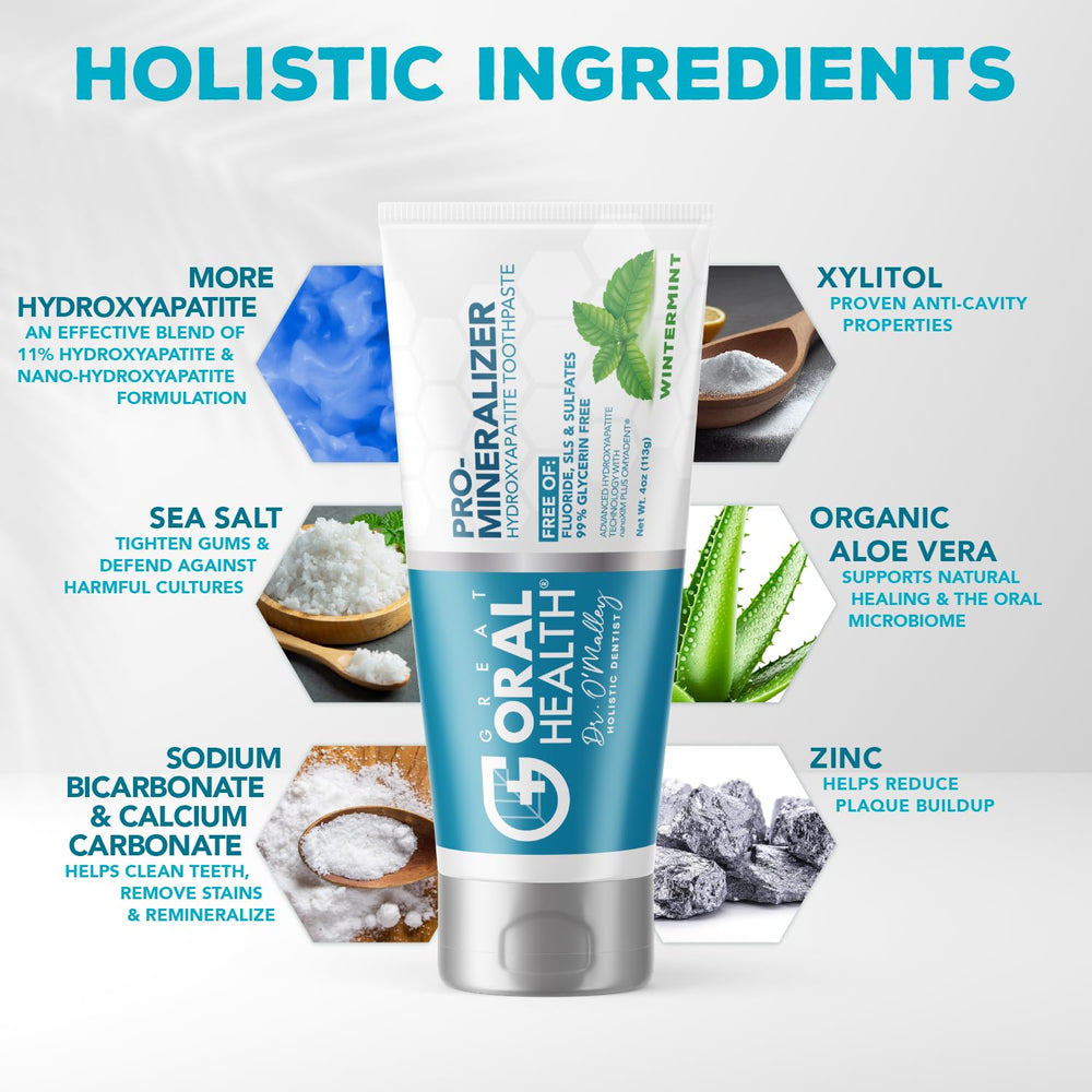 Great Oral Health toothpaste texture close-up highlights creamy, fluoride-free formula