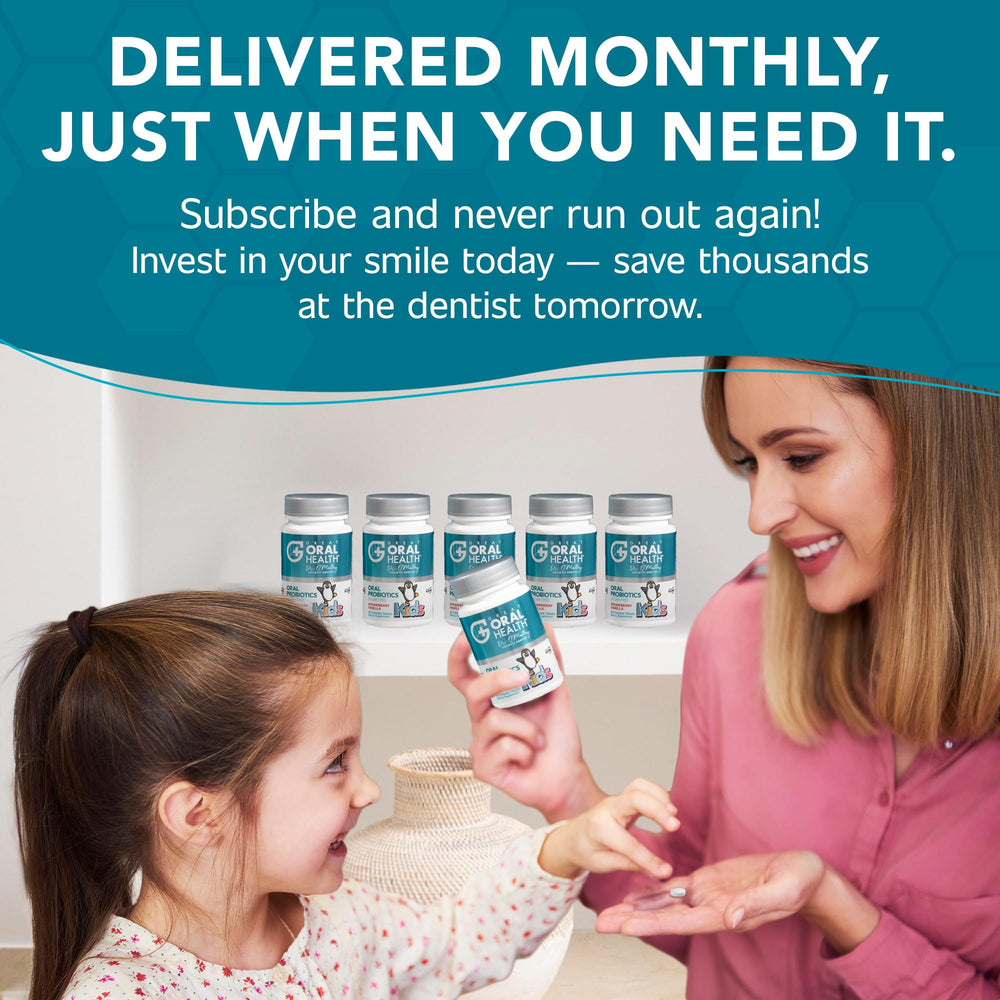 Great Oral Health enamel-friendly probiotics for potential remineralization support.
