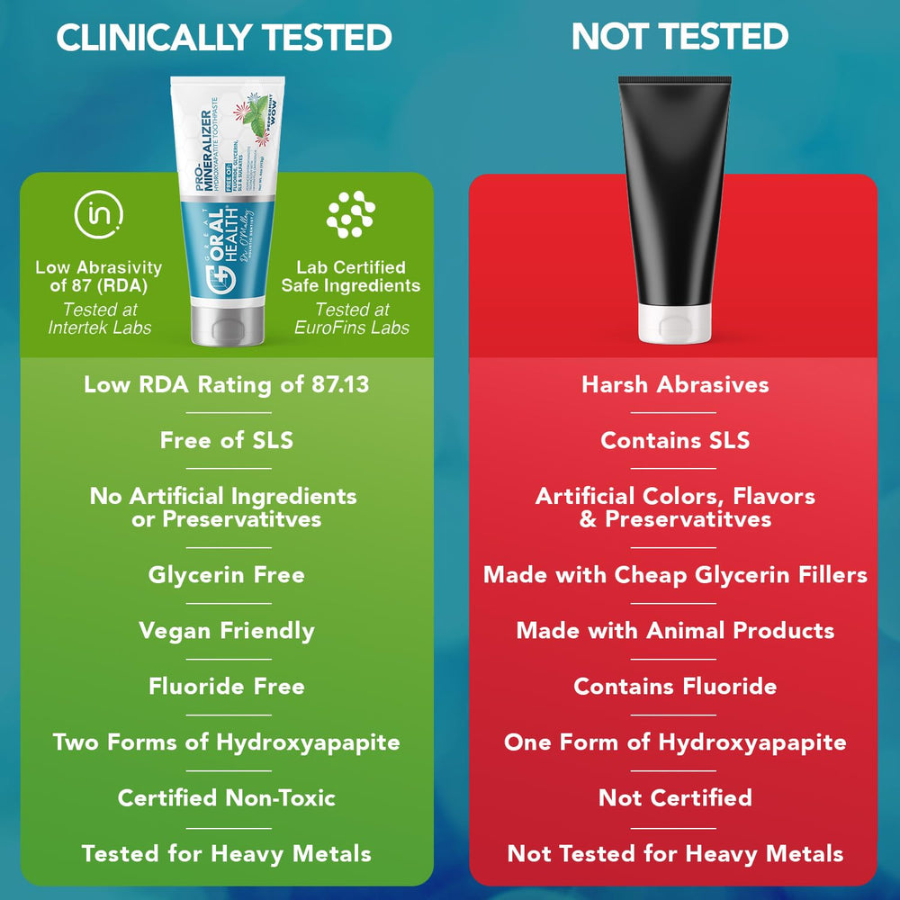 Great Oral Health vegan and dairy-free packaging label