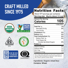 Great River Milling Lily White Flour bag label showing organic non-GMO standards