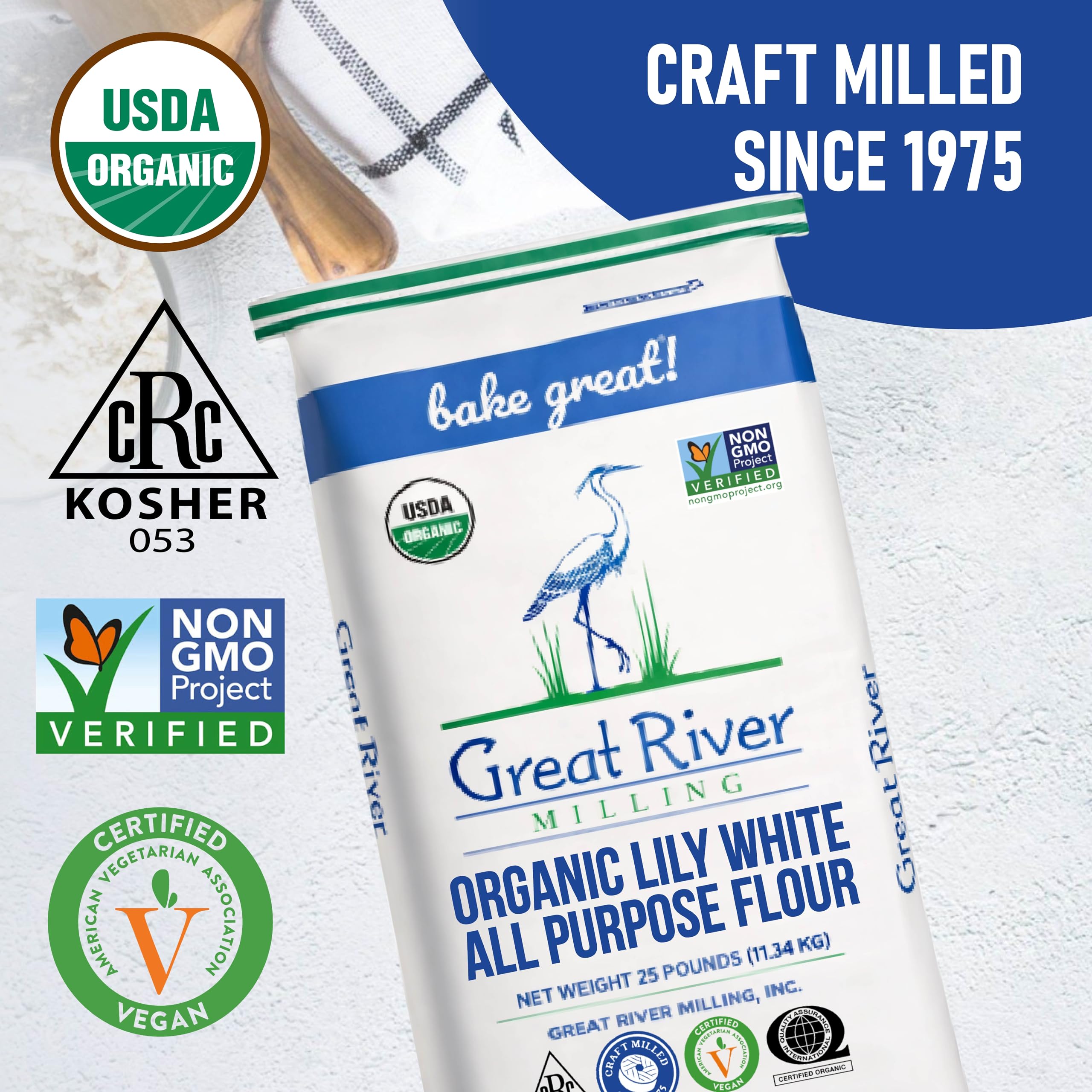 Great River Milling Lily White Flour kitchen scene baking in progress