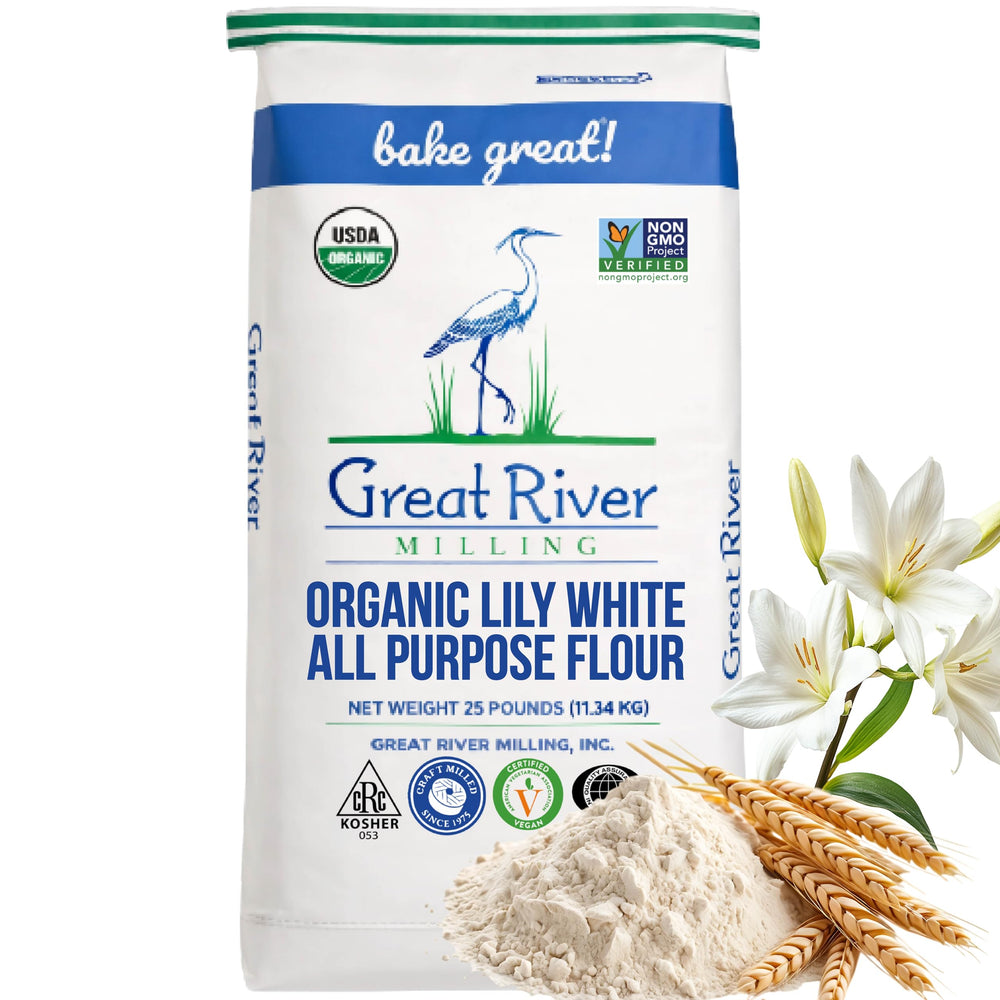 Great River Milling Lily White Flour pack 25 lb for daily baking