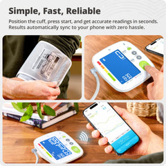 Greater Goods BP Monitor backlit screen aids reading day or night