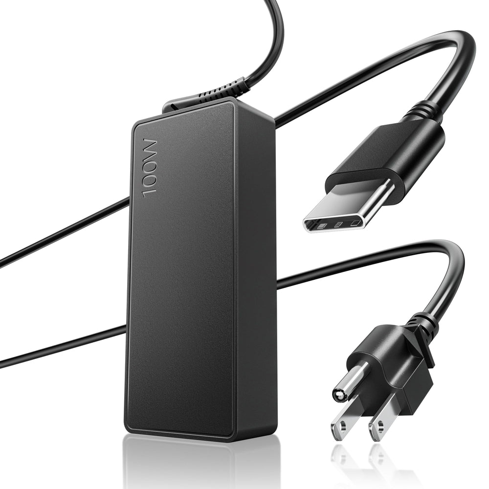 GreBed 100W GaN USB-C charger front view, compact travel power for laptops.