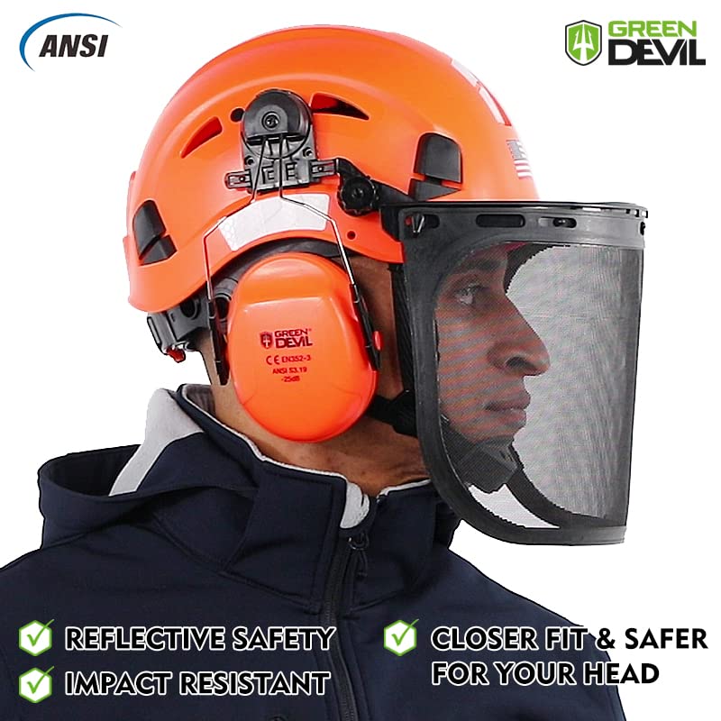 GREEN DEVIL ANSI Z89.1-2014 compliant helmet meets safety standards.