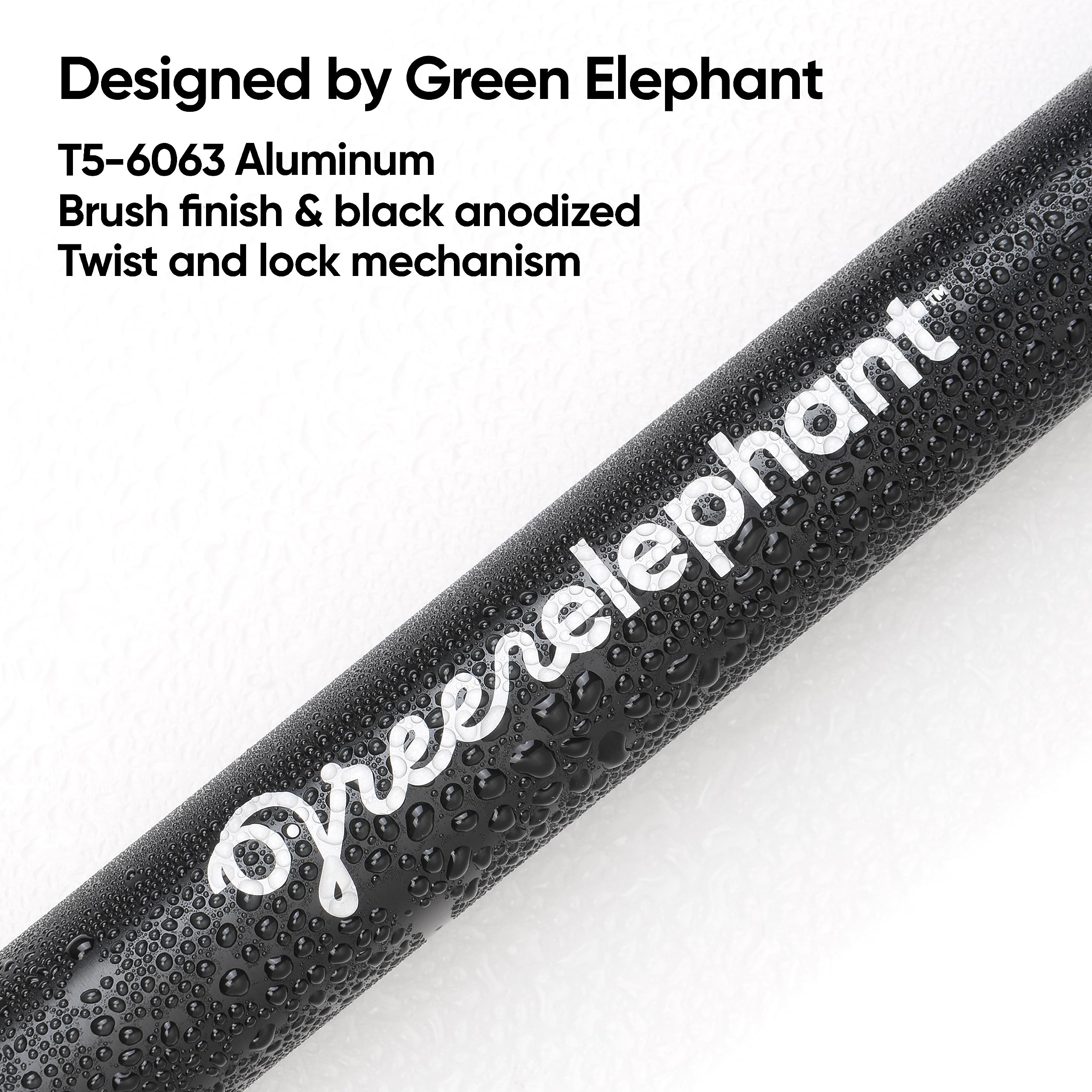 Green Elephant carrying case keeps poles organized for quick setup.
