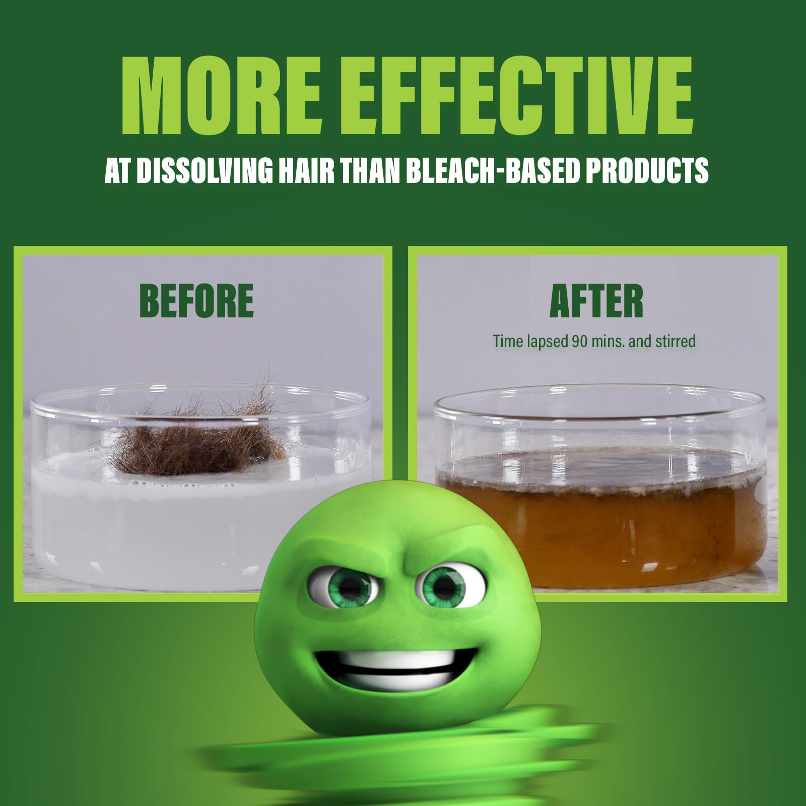 Green Gobbler drain cleaner dissolves hair clogs for smoother drains