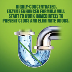Green Gobbler drain stick in a sink drain for ongoing odor neutralization.