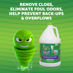 Label close-up on Green Gobbler emphasizing enzymes and bacteria for septic balance.