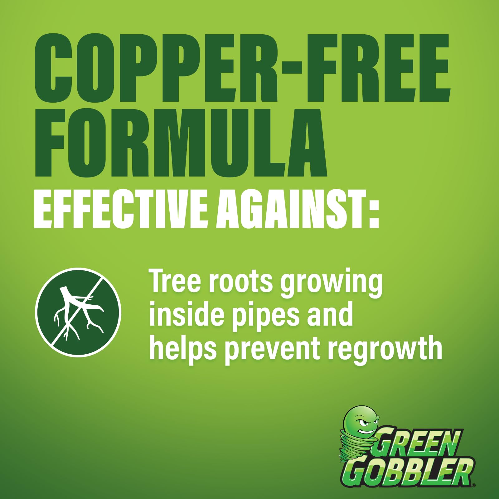 Green Gobbler foaming root killer foam filling space between pipes to curb roots.
