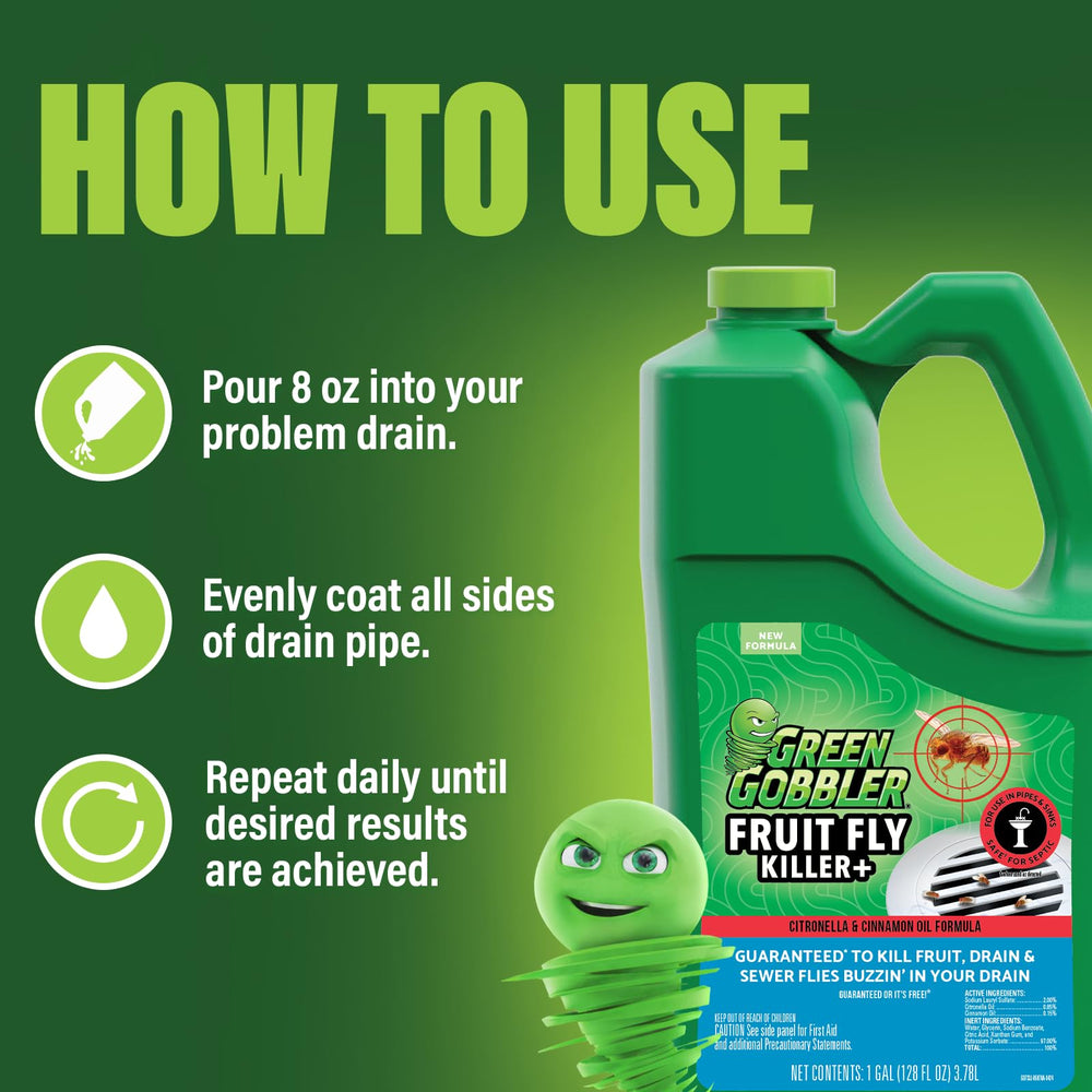 Gel treatment near a garbage disposal for drain fly control