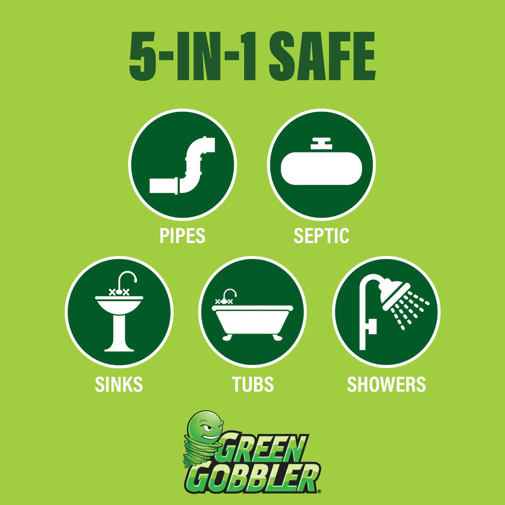 Green Gobbler 5-in-1 formula safe for pipes and septic systems