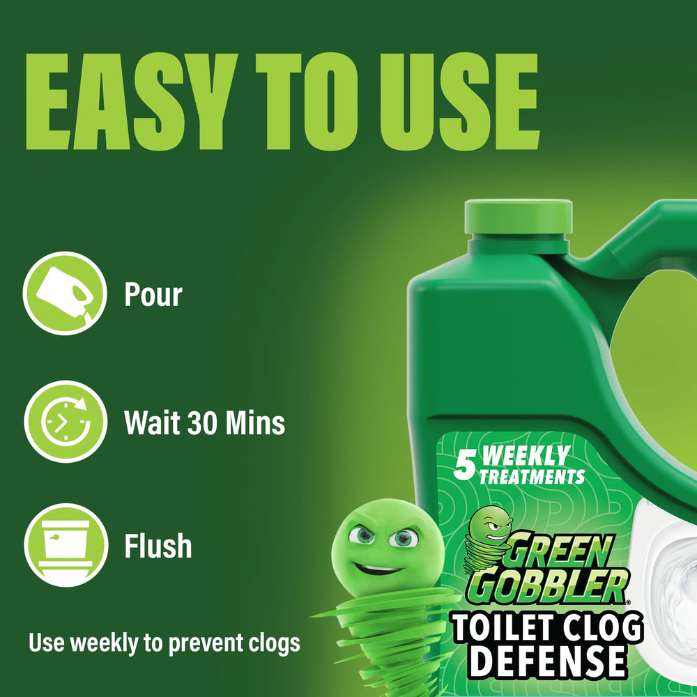 Septic-safe indication for Green Gobbler Toilet Clog Defense in home system