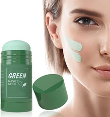 Green Mask Stick apply-on-face during routine skincare for targeted cleansing