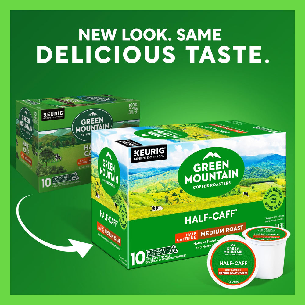 Green Mountain Arabica coffee pods deliver a smooth, mellow cup