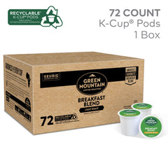 A box of Green Mountain Breakfast Blend signaling quick, dependable mornings.