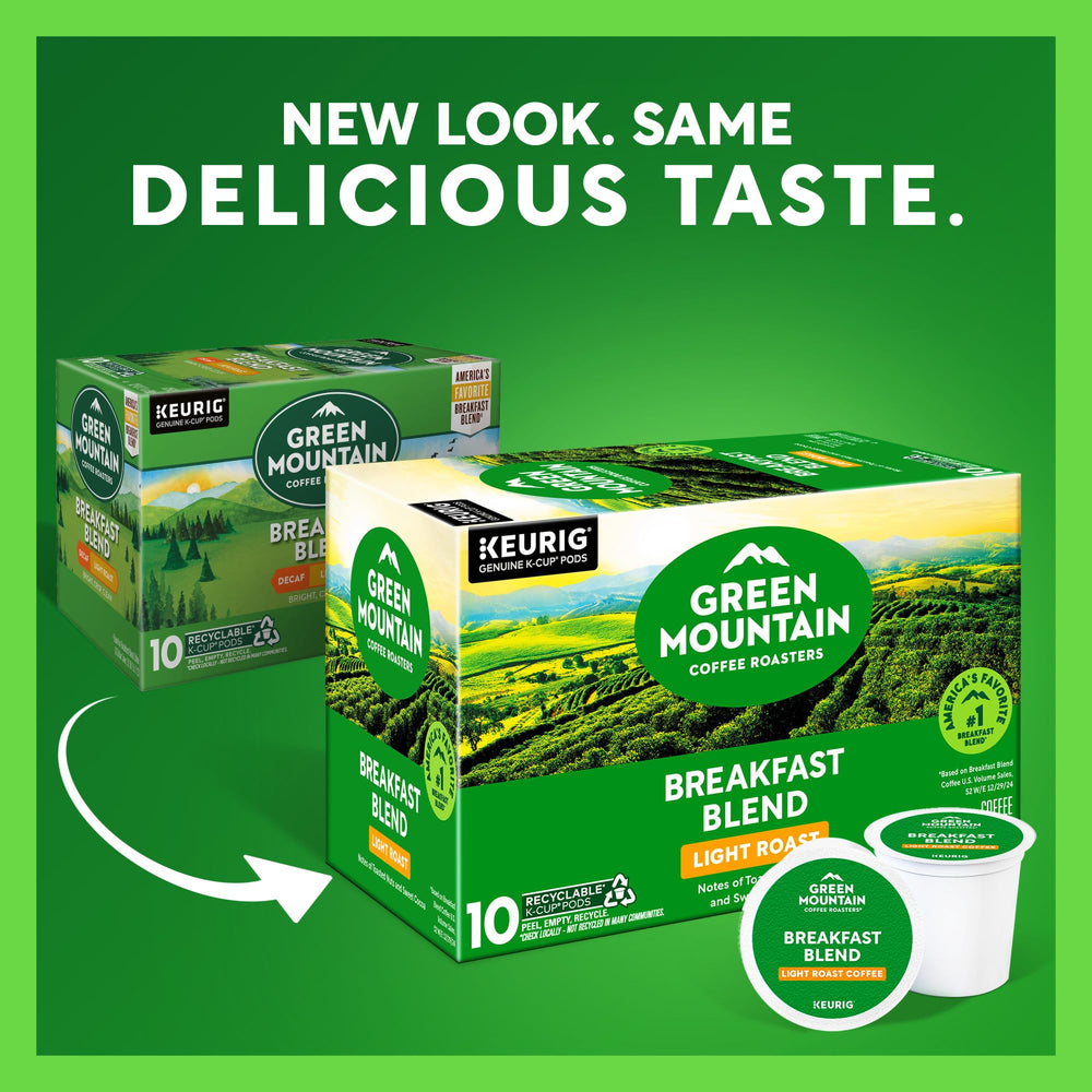 Green Mountain Breakfast Blend cup pour showcasing steady extraction