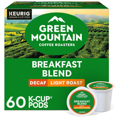 Green Mountain Breakfast Blend Decaf pod for Keurig machines with smooth, balanced flavor.