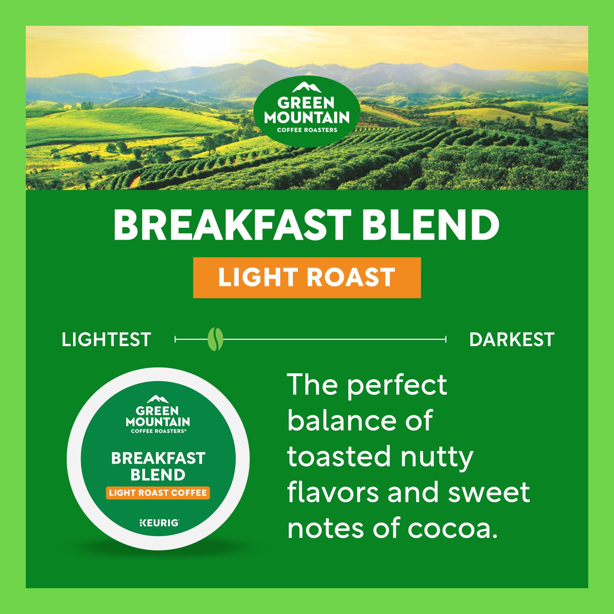 Recyclable pods from Green Mountain Breakfast Blend for sustainable brewing