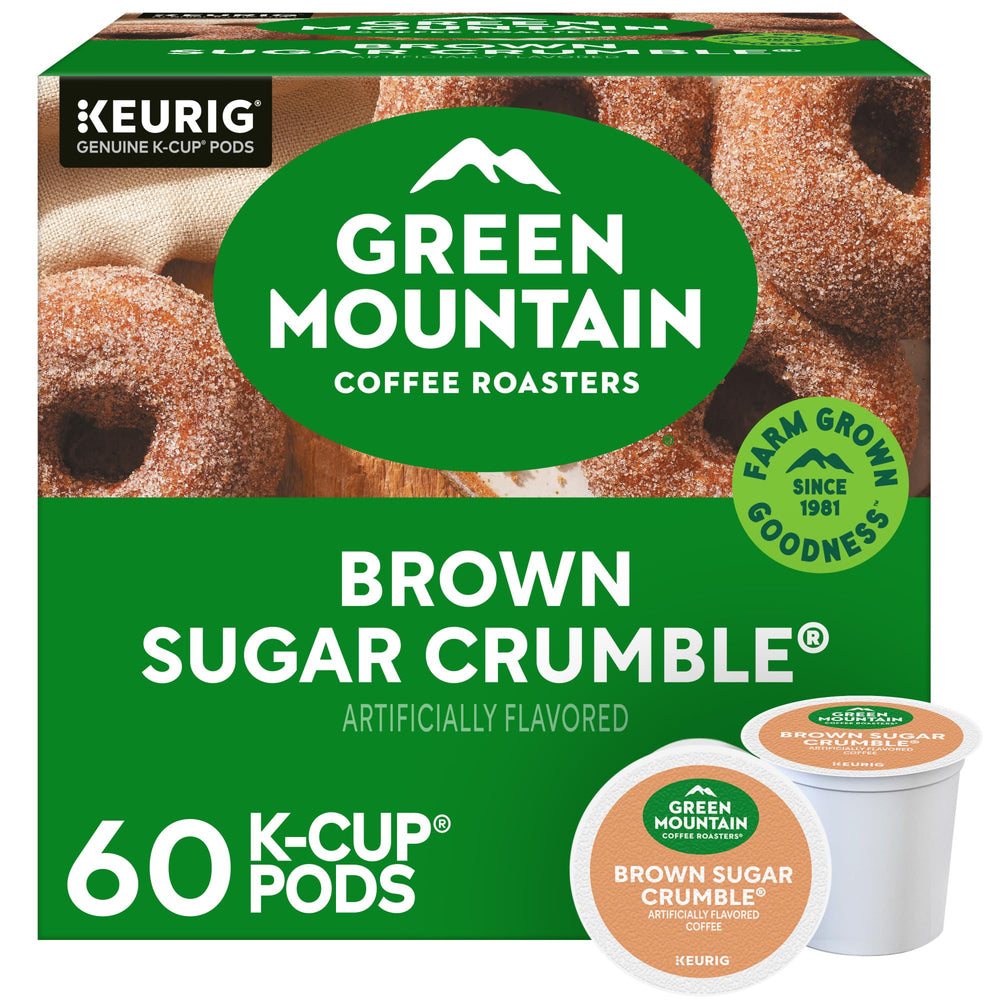 Green Mountain Brown Sugar Crumble K-Cup pods for quick single-serve brews.