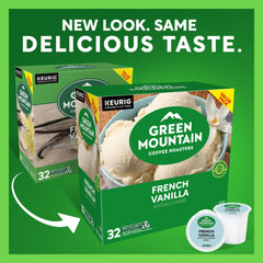 Green Mountain French Vanilla K-Cup pod up close for a smooth, tasty cup.