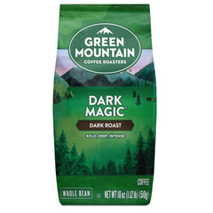Green Mountain Dark Magic brew in a cup with inviting aroma for an energizing start.