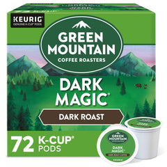Green Mountain Dark Magic Keurig pods brewing a bold morning cup.