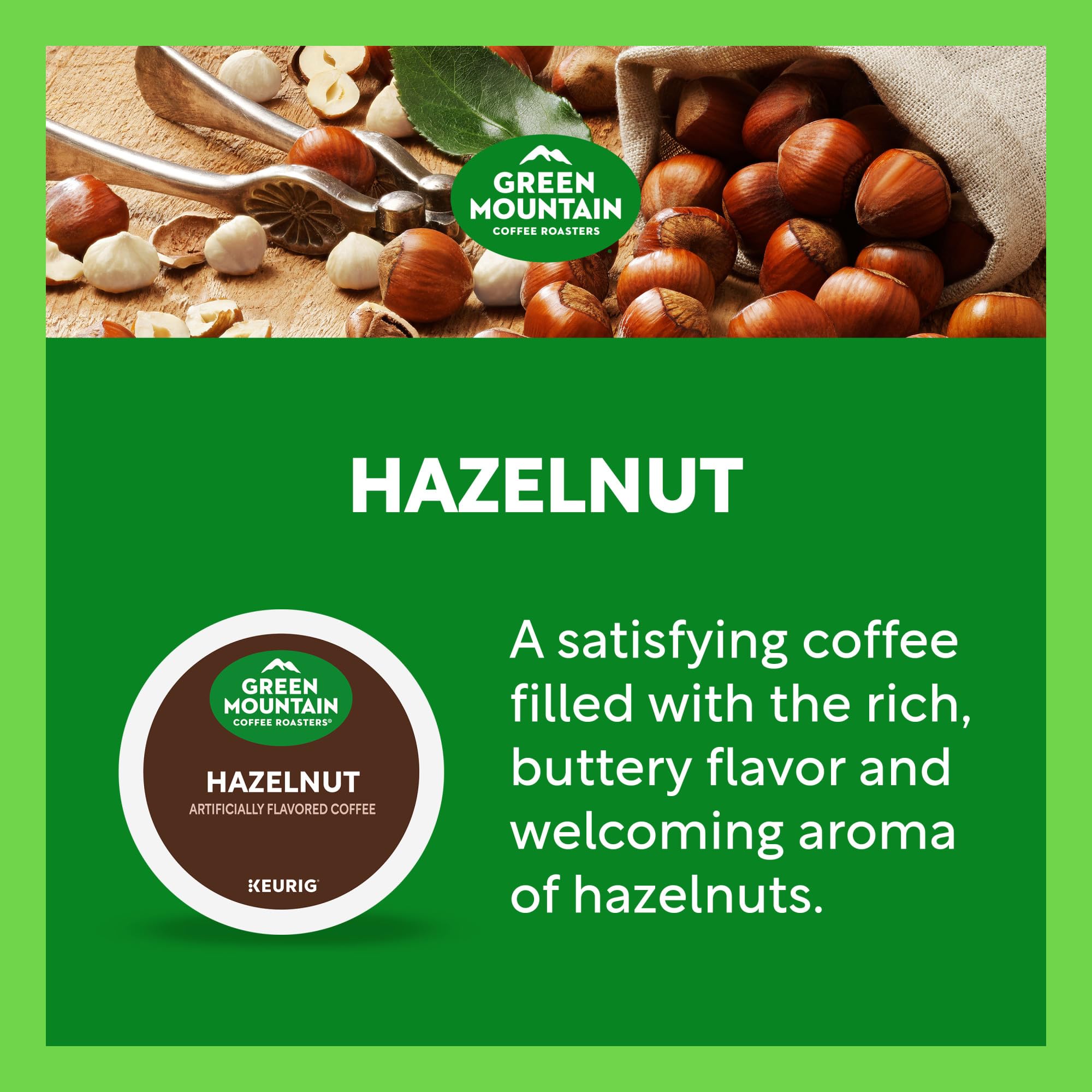 Green Mountain Hazelnut ground closeup reveals freshness and subtle roast