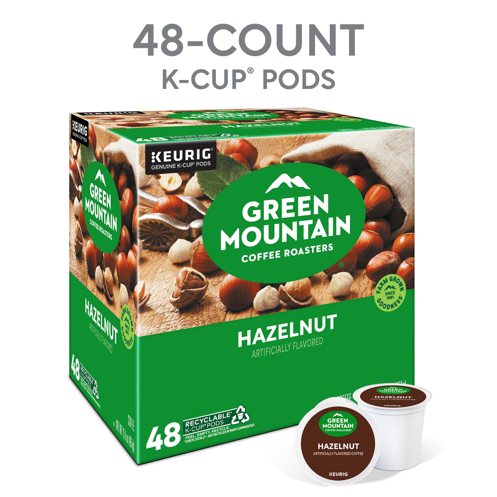 Green Mountain Hazelnut K-Cup on kitchen counter signals quick, delicious mornings