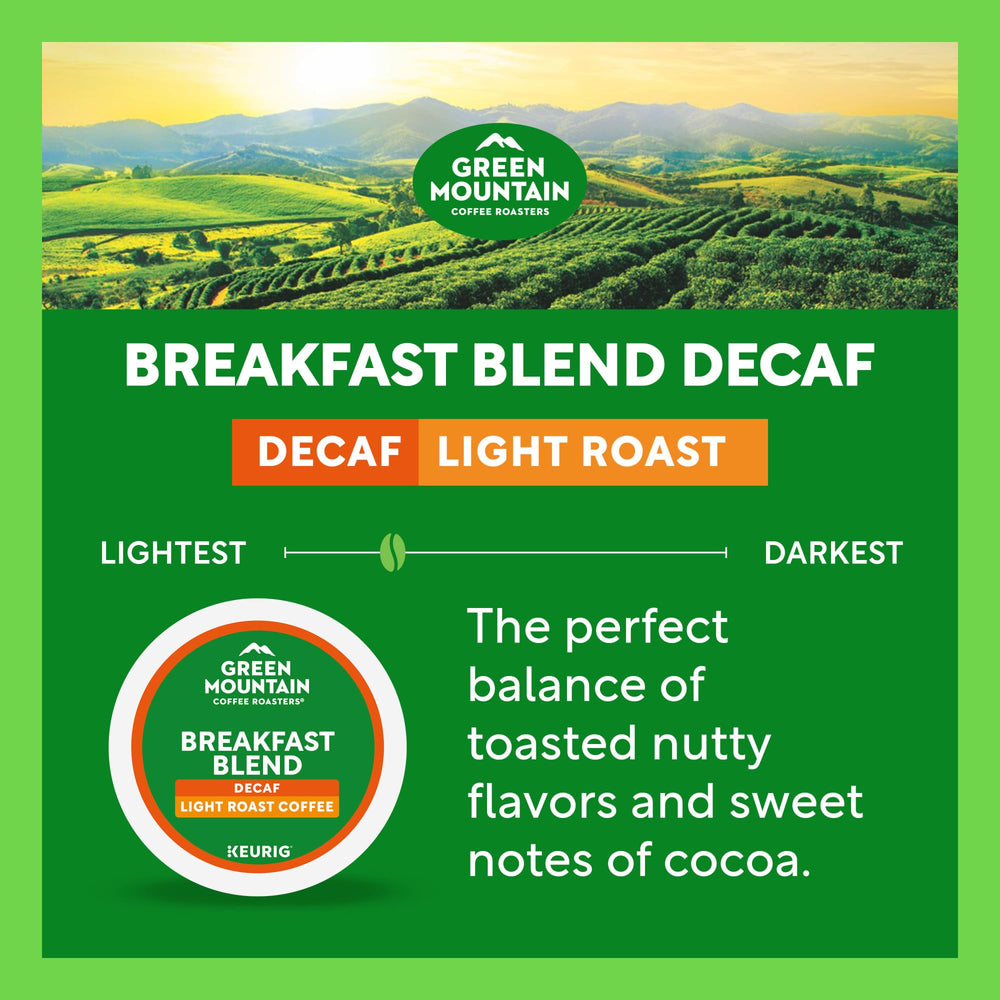 Green Mountain Light roast Arabica beans for a bright cup.
