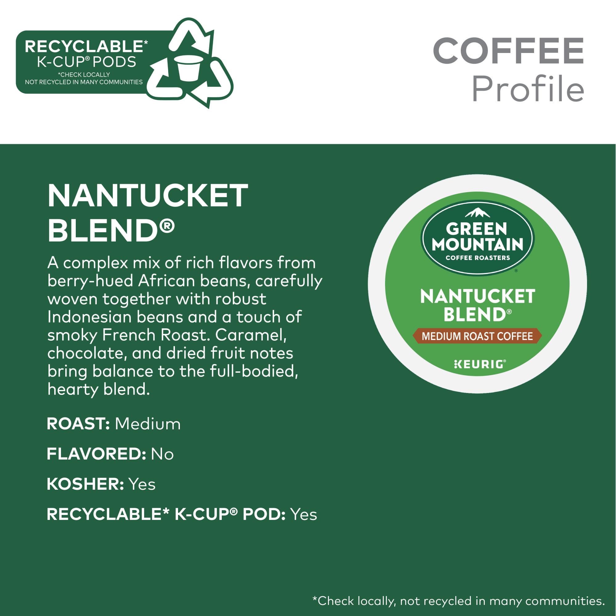 Green Mountain Nantucket Blend Keurig compatibility badge ensures reliable brews